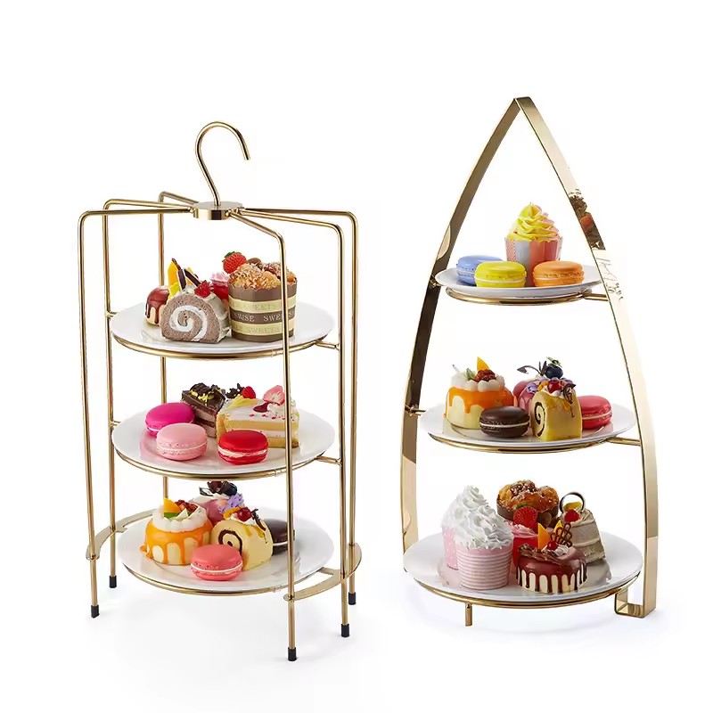 Gold 3-Tier Dessert Stand | Cafe Afternoon Tea Upgrade 主图