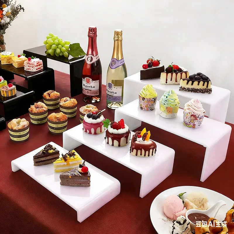 3-Tier Acrylic Dessert Riser | Step Style Serving Stand for Party & Wedding
