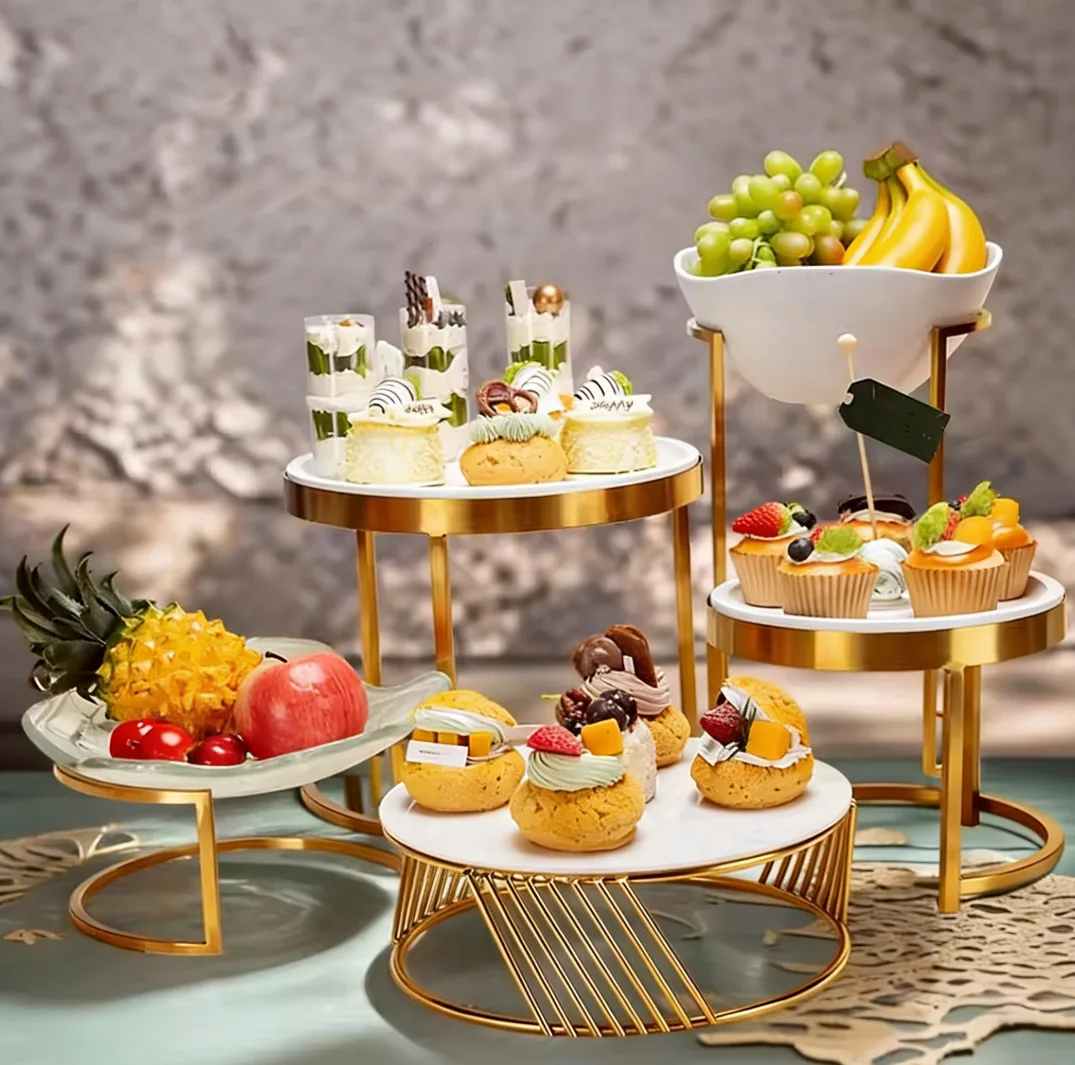 Luxury Gold Catering Display Stand | Hotel Buffet & Wedding Dessert Set