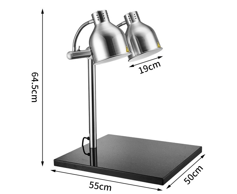 Double Head Marble Base Heat Lamp